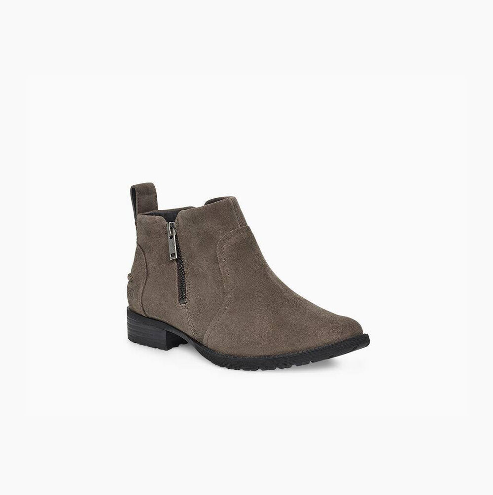 UGG Aureo II Suede Brown Ankle Boots for Women (IFLA70586)